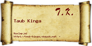 Taub Kinga névjegykártya